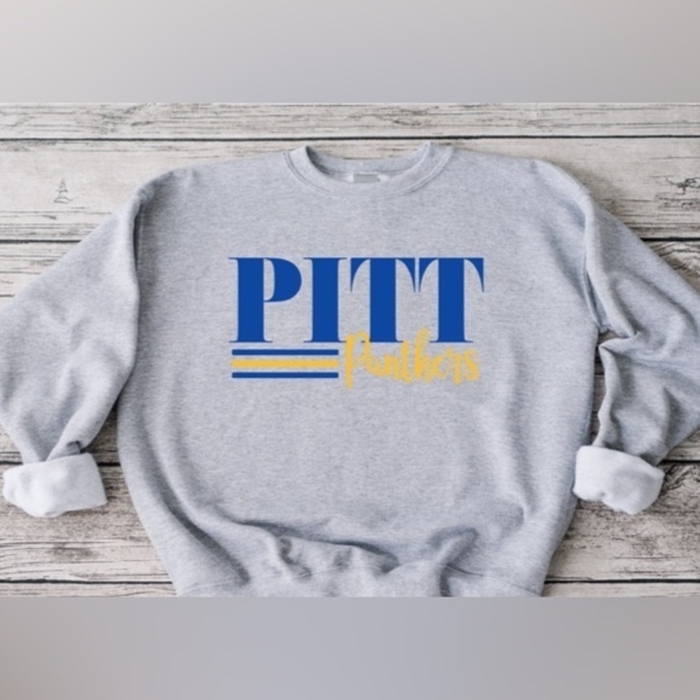Pitt Striped Crewneck